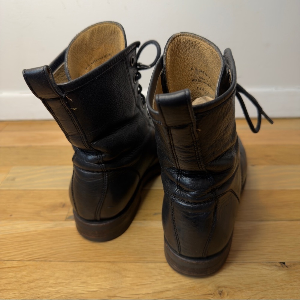 Frye Sabrina 6G Lace Up Black Leather Boots Size 9 - Picture 6 of 13